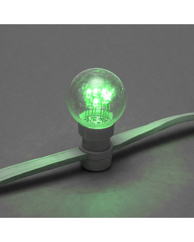 Набор Белт-Лайт 10 м, белый каучук, 30 ламп, цвет Зеленый, IP65, соединяется