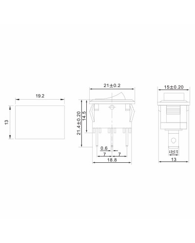 Переключатель клавишный 250V 6А (3с) (ON)-ON черный Б/Фикс Mini (RWB-202, SC-768) REXANT