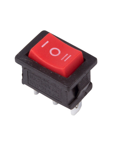 Переключатель клавишный 250V 6А (3с) ON-OFF-ON красный с нейтралью Mini (RWB-205, SC-768) REXANT