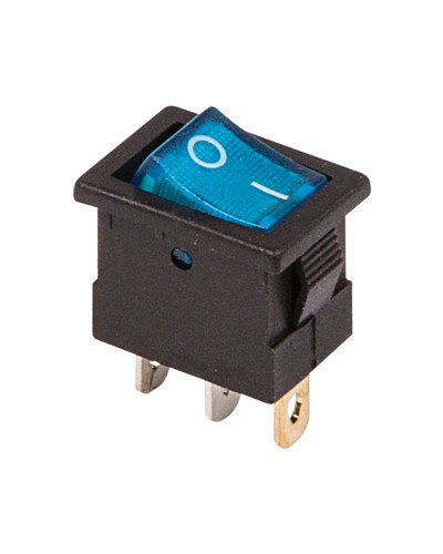 Выключатель клавишный 12V 15А (3с) ON-OFF синий  с подсветкой  Mini  (RWB-206-1, SC-768)  REXANT