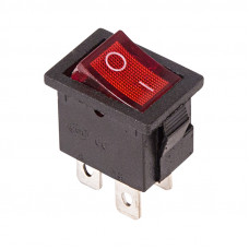 Выключатель клавишный 250V 6А (4с) ON-OFF красный  с подсветкой  Mini  (RWB-207, SC-768)  REXANT Индивидуальная упаковка 1 шт