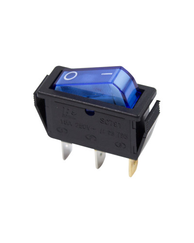 Выключатель клавишный 250V 15А (3с) ON-OFF синий  с подсветкой (RWB-404, SC-791, IRS-101-1C)  REXANT