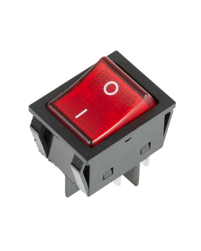 Выключатель клавишный 250V 30А (4с) ON-OFF красный с подсветкой (RWB-502)  REXANT