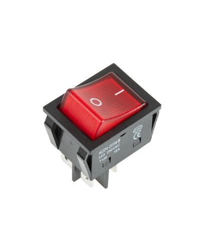 Выключатель клавишный 250V 30А (4с) ON-OFF красный с подсветкой (RWB-502)  REXANT