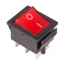 Выключатель клавишный 250V 15А (6с) ON-ON красный  с подсветкой (RWB-506, SC-767)  REXANT Индивидуальная упаковка 1 шт