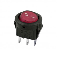 Выключатель клавишный круглый 250V 3А (2с) ON-OFF красный Micro (RWB-105, SC-214) REXANT