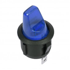Выключатель клавишный круглый 12V 16А (3с) ON-OFF синий с подсветкой (RWB-224, SС-214) REXANT