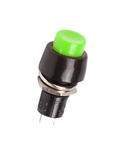 Выключатель-кнопка 250V 2А (2с) ON-OFF зеленая Micro (PBS-20А) REXANT