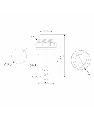 Выключатель-кнопка металл 220V 2А (2с) OFF-(ON) Ø10.2 черная Mini (RWD-213) REXANT