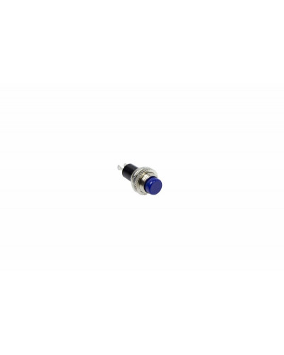 Выключатель-кнопка металл 220V 2А (2с) OFF-(ON) Ø10.2 синяя Mini (RWD-213) REXANT