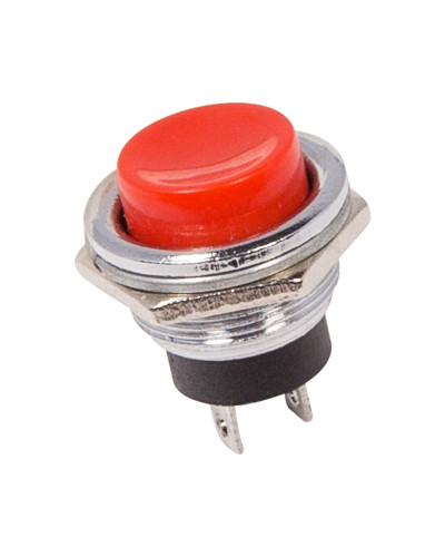 Выключатель-кнопка металл 250V 2А (2с) OFF-(ON) Ø16.2 красная (RWD-306) REXANT