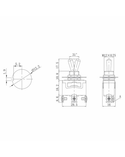 Тумблер 250V 15А (3c) ON-OFF-ON однополюсный (KN-103) REXANT