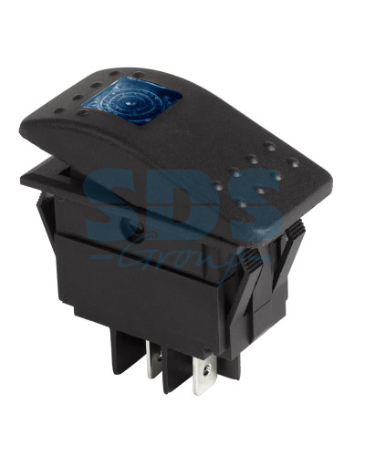 Выключатель клавишный 12V 35А (4с) ON-OFF синий с подсветкой (RK1-06N) REXANT