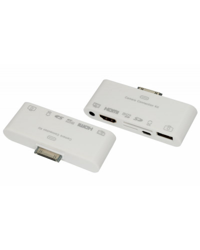 AV адаптер 6 в 1 для iPhone 4/4S на HDMI, USB, microSD, SD, 3.5 мм, microUSB