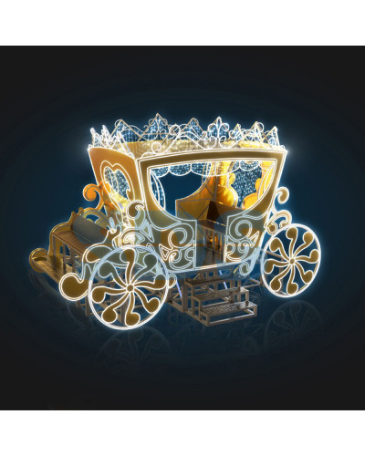 Декоративная 3D фигура Золотая карета 340 см