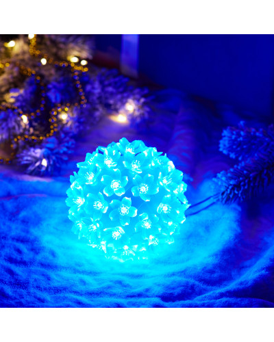 Шар светодиодный 230V, диаметр 12 см, 50 светодиодов, цвет синий