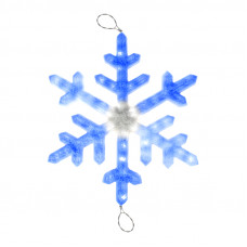 Акриловая светодиодная фигура Снежинка 60 см, синяя, белый центр LED-ICE