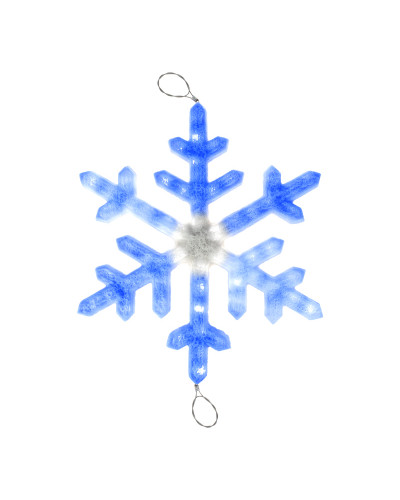 Акриловая светодиодная фигура Снежинка 60 см, синяя, белый центр LED-ICE