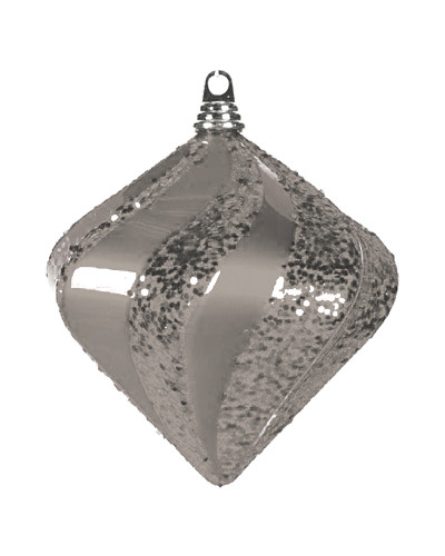 Елочная фигура Алмаз, 25 см, цвет серебряный