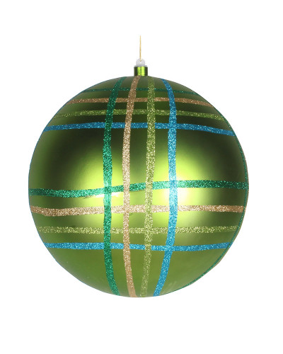 Елочная фигура Шар в клетку 30 см, цвет зеленый мульти