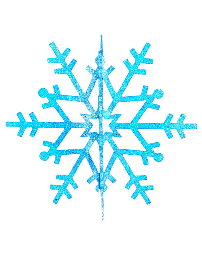 Елочная фигура Снежинка резная 3D, 61 см, цвет синий