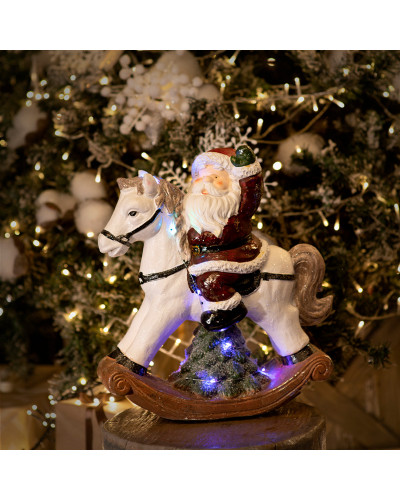 Керамическая фигурка Дед Мороз на коне 35х15х39,8 см