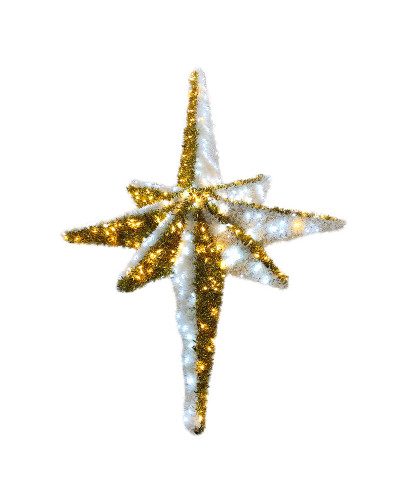Фигура Звезда 8-ми конечная, LED подсветка высота 180см, бело-золотая NEON-NIGHT