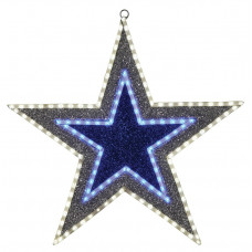 Фигура Звезда бархатная, с постоянным свечением, размеры 61 см (81 светодиод зеленого+белого+голубого цвета)
