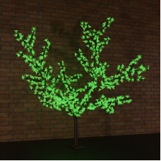 Светодиодное дерево Сакура, высота 2,4м, диаметр кроны 2,0м, зеленые светодиоды, IP65, понижающий трансформатор в комплекте NEON-NIGHT