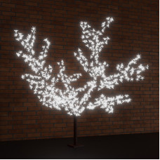 Светодиодное дерево Сакура, высота 3,6м, диаметр кроны 3,0м, белые светодиоды, IP 65, понижающий трансформатор в комплекте, NEON-NIGHT