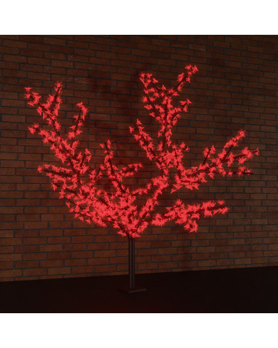 Светодиодное дерево Сакура, высота 2,4 м, диаметр кроны 1,72м, красные диоды, IP 65, понижающий трансформатор в комплекте, NEON-NIGHT