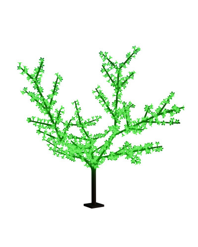 Светодиодное дерево Сакура, высота 2,4 м, диаметр кроны 1,7 м, зеленые диоды, IP65, понижающий трансформатор в комплекте, NEON-NIGHT