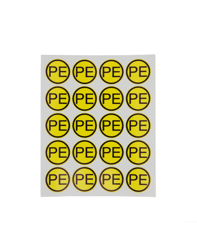 Наклейка знак электробезопасности «PE» d - 20 мм REXANT (20 шт на листе)