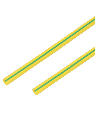 Трубка термоусаживаемая ТУТ 10,0/5,0мм, желто-зеленая, упаковка 50 шт. по 1м, PROconnect