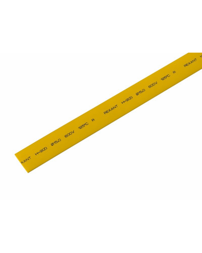 Трубка термоусаживаемая ТУТ 15,0/7,5мм, желтая, упаковка 50 шт. по 1м, PROconnect