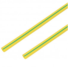 Трубка термоусаживаемая ТУТ 20,0/10,0мм, желто-зеленая, упаковка 10 шт. по 1м, PROconnect