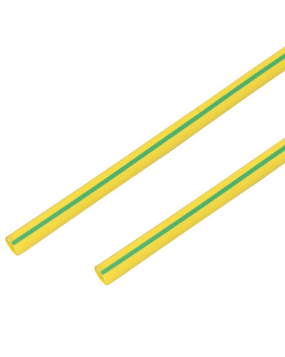 Трубка термоусаживаемая ТУТ 20,0/10,0мм, желто-зеленая, упаковка 10 шт. по 1м, PROconnect