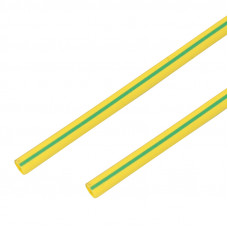 Трубка термоусаживаемая ТУТ 25,0/12,5мм, желто-зеленая, упаковка 10 шт. по 1м, PROconnect