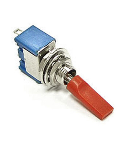 Микротумблер RUICHI MTS-103-E1, ON-OFF-ON, SPDT, 3 А, 250 В, 20 мОм, установочное отверстие 6,4 мм, 3 контакта, красный колпачок