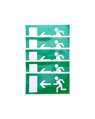 Наклейка эвакуационный знак "Направление к эвакуационному выходу налево"150*300 мм Rexant