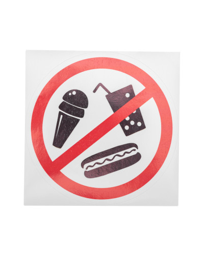 Наклейка запрещающий знак "С продуктами питания вход запрещен" 150*150 мм Rexant