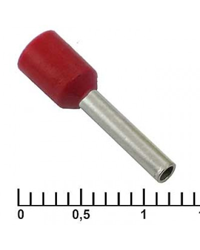 Наконечник втулочный изолированный RUICHI DN01510, 1.7x10 мм, 1.5 мм?, красный