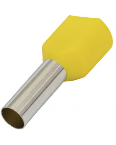 Наконечник штыревой втулочный изолированный RUICHI DTE06014, 3.5x14 мм, 2х6.0 мм?, желтый