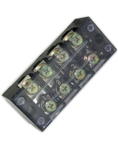Клеммная колодка винтовая с крышкой RUICHI TBC-6004, 8 контактов, 60 А, 600 В, 0,5…10 мм2, корпус пластик модифицированный