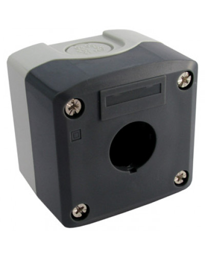 Кнопочный пост RUICHI GB5-D01, 1-местный, IP40/IP65, 10 А, 67х67х65 мм, открытой установки, серый/черный