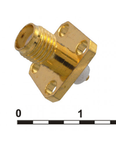 Разъём высокочастотный RUICHI SMA-BJ2 gold, крепление под 4 винта