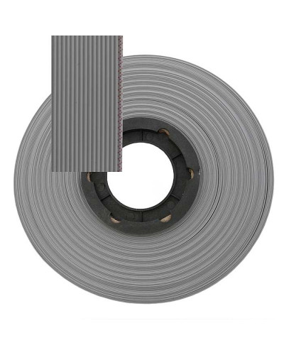 Кабель ленточный 16-проводный RUICHI, шаг 1,00 мм, сечение 28 AWG, жила CU, изоляция PVC, цвет серый