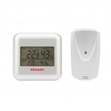 Термометр электронный S3341BF с часами и беспроводным выносным датчиком REXANT