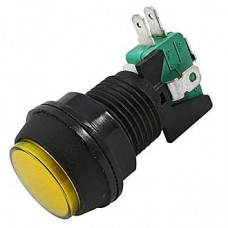 Кнопка GMSI круглая RUICHI 7B-C с LED подсветкой 12 В, 5 А, 30 мОм, 250 В, NO(NC)+NC(NO), желтая