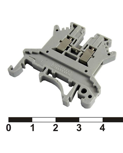Клеммная колодка на DIN-рейку RUICHI PC 1.5, 10 А, 800 В, 1-проводное соединение, 26-16 AWG, PA66, корпус серый